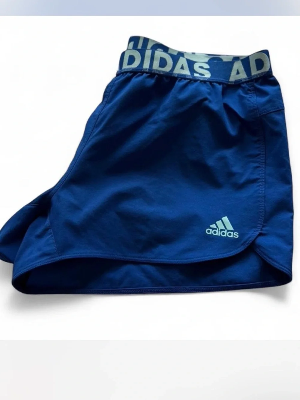 adidas Women's Royal Blue Athletic Shorts with Logo Waistband